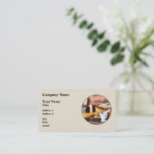 Carte De Visite Mortier et pilon et boîte de cacao (Debout devant)