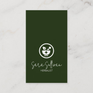 Carte De Visite Mortier Pilon Médecine Herbalistique Herbes