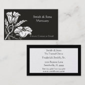 Carte de visite mortuaire élégant de pavots de (Devant / Derrière)