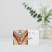 Carte De Visite MOSAIC ANGEL MONOGRAS Brown Blanc (Debout devant)