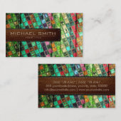 Carte De Visite Mosaic Bois Élégant Cuir Look #13 (Devant / Derrière)