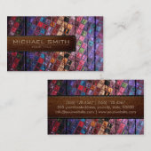 Carte De Visite Mosaic Bois Élégant Cuir Look #14 (Devant / Derrière)