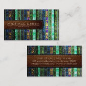 Carte De Visite Mosaic Bois Élégant Cuir Look #17 (Devant / Derrière)