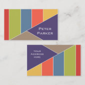 Carte De Visite MOSAIC rayures triangles couleur I + vos idées (Devant / Derrière)