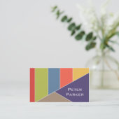 Carte De Visite MOSAIC rayures triangles couleur I + vos idées (Debout devant)