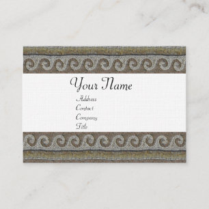 Carte De Visite MOSAIC WAVES, lin blanc gris clair
