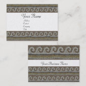 Carte De Visite MOSAIC WAVES, papier perlé blanc gris clair (Devant / Derrière)