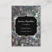 Carte De Visite Mosaïque argentée brillante (Devant)