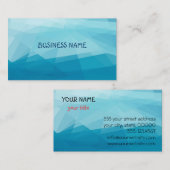 Carte De Visite Mosaïque bleue moderne géométrique (Devant / Derrière)