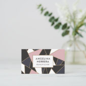 Carte De Visite Mosaïque de blocs de couleur géométriques modernes (Debout devant)