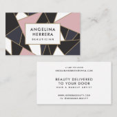 Carte De Visite Mosaïque de blocs de couleur géométriques modernes (Devant / Derrière)