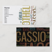 Carte De Visite Mosaïque de mot d'Othello (Devant / Derrière)