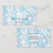 Carte De Visite mosaïque de parties scintillant bleue simulée (Devant / Derrière)