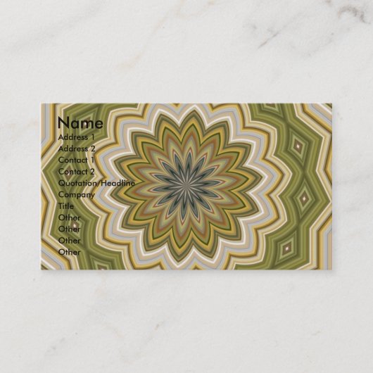 Carte De Visite Mosaïque verte Abstraite (Devant)