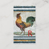 CARTE DE VISITE MOSAÏQUES ROMAINES ANTIQUE / MONOGRAMME ROOSTER, R (Dos)