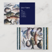 CARTE DE VISITE MOSAÏQUES ROMAINES ANTIQUES, POISSONS, ESPACE DE V (Devant / Derrière)