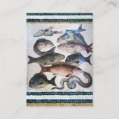 CARTE DE VISITE MOSAÏQUES ROMAINES ANTIQUES, POISSONS, ESPACE DE V (Dos)