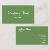 Carte De Visite Moss Green (Devant / Derrière)