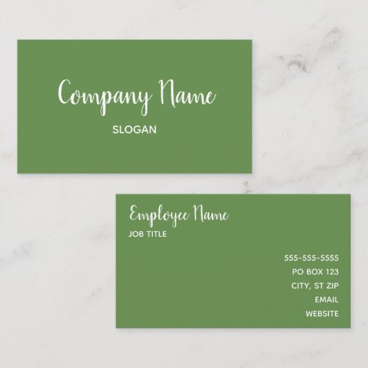 Carte De Visite Moss Green (Devant / Derrière)