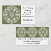 Carte De Visite Moss Mandala (Devant / Derrière)