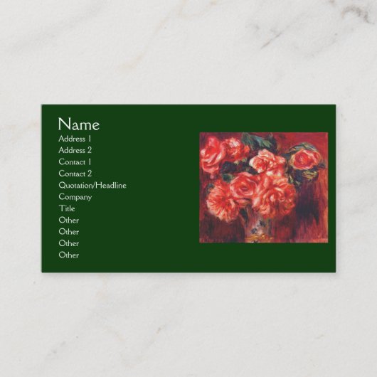 Carte De Visite Moss Roses par Renoir (Devant)