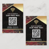 Carte De Visite Mot de passe réseau Wifi de code QR personnalisé é (Devant / Derrière)