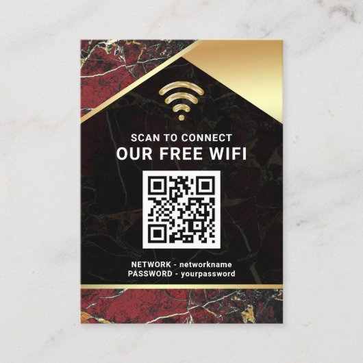Carte De Visite Mot de passe réseau Wifi de code QR personnalisé é (Devant)