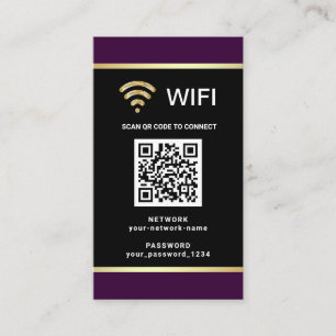 Carte De Visite Mot de passe réseau Wifi de code QR personnalisé m