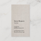 Carte De Visite "Mot." Écrivain de lin élégant pour machine à écri (Dos)