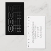 Carte De Visite Mot minimal dégradant foncé Vertical Café Loyauté (Devant / Derrière)
