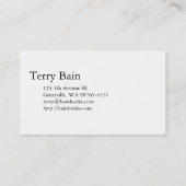 Carte De Visite Mot simple d'auteur d'auteur (Dos)