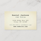 Carte De Visite Moteur à plume verte Crème minimale (Dos)