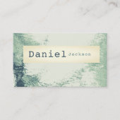 Carte De Visite Moteur à plume verte Crème minimale (Devant)