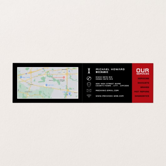 Carte De Visite Moteur automobile, Auto Mécanique & Réparations, D (Intérieur déplié)