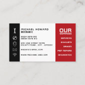 Carte De Visite Moteur automobile, mécanique automobile et réparat (Dos)