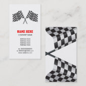 Carte De Visite moteur checkered et quadrillé emballant le drapeau (Devant / Derrière)