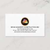 Carte De Visite Moteur de pose de brique de maçonnerie de pierre (Dos)