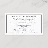 Carte De Visite Moteur de typographie Notaire public (Dos)