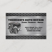 Carte De Visite Moteur de voiture Conception métallique Automobile (Devant)