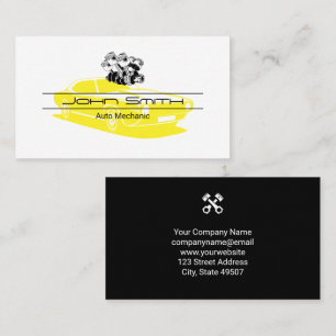 Carte De Visite Moteur de voiture Piston   Ingénieur   Poistons