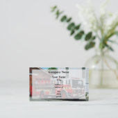 Carte De Visite Moteur d'incendie devant la caserne d'incendie (Debout devant)