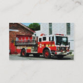 Carte De Visite Moteur d'incendie devant la caserne d'incendie (Dos)