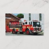 Carte De Visite Moteur d'incendie devant la caserne d'incendie (Dos)