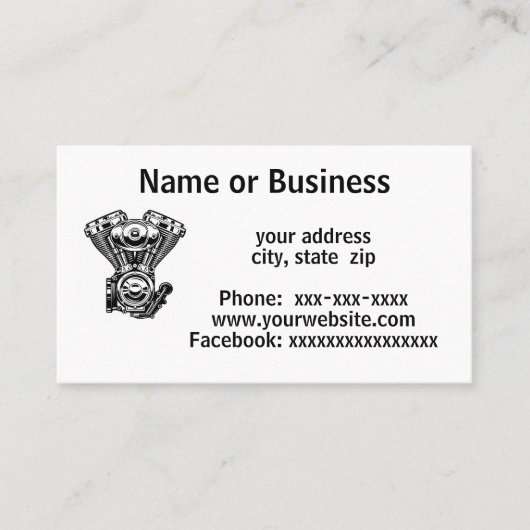 Carte De Visite Moteur vintage (Devant)
