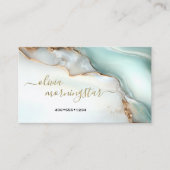 Carte De Visite Mother of Pearl Teal Gold Fluid Alcohol Ink (Devant)