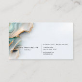 Carte De Visite Mother of Pearl Teal Gold Fluid Alcohol Ink (Dos)