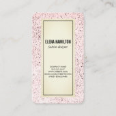 Carte De Visite Motif à bordure moderne rose (Devant)