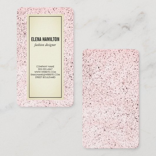 Carte De Visite Motif à bordure moderne rose (Devant / Derrière)