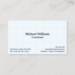Carte De Visite Motif à carreaux bleu tendance moderne professionn