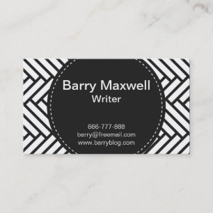 Carte De Visite motif à carreaux noir et blanc